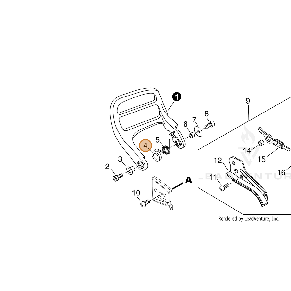 ECHO part V456000230 — IPL diagram snippet (6x zoom, amber highlight)