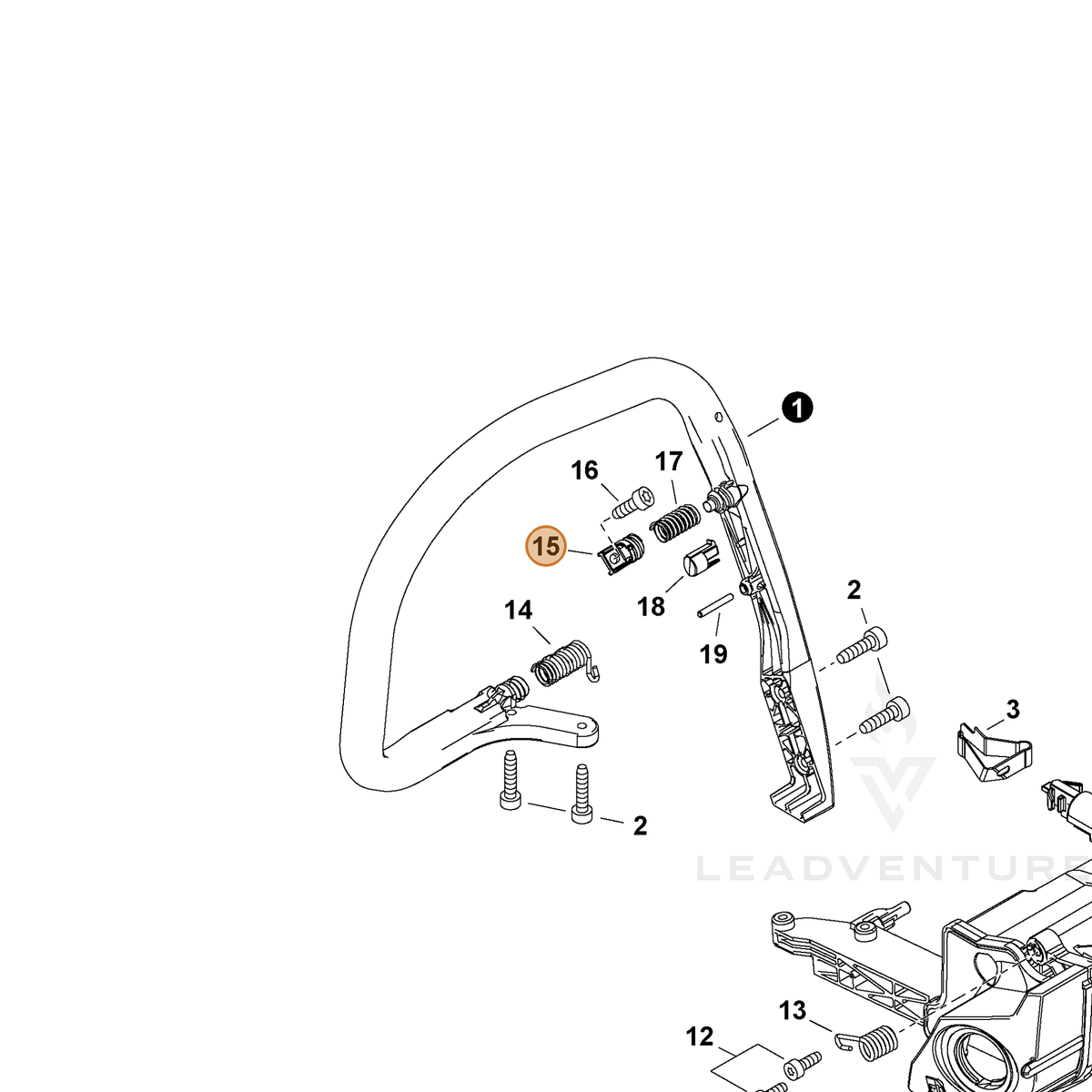 ECHO part V456000240 — IPL diagram snippet (6x zoom, amber highlight)