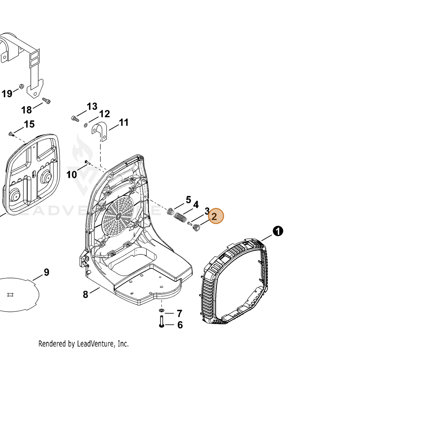 ECHO part V456000260 — IPL diagram snippet (6x zoom, amber highlight)