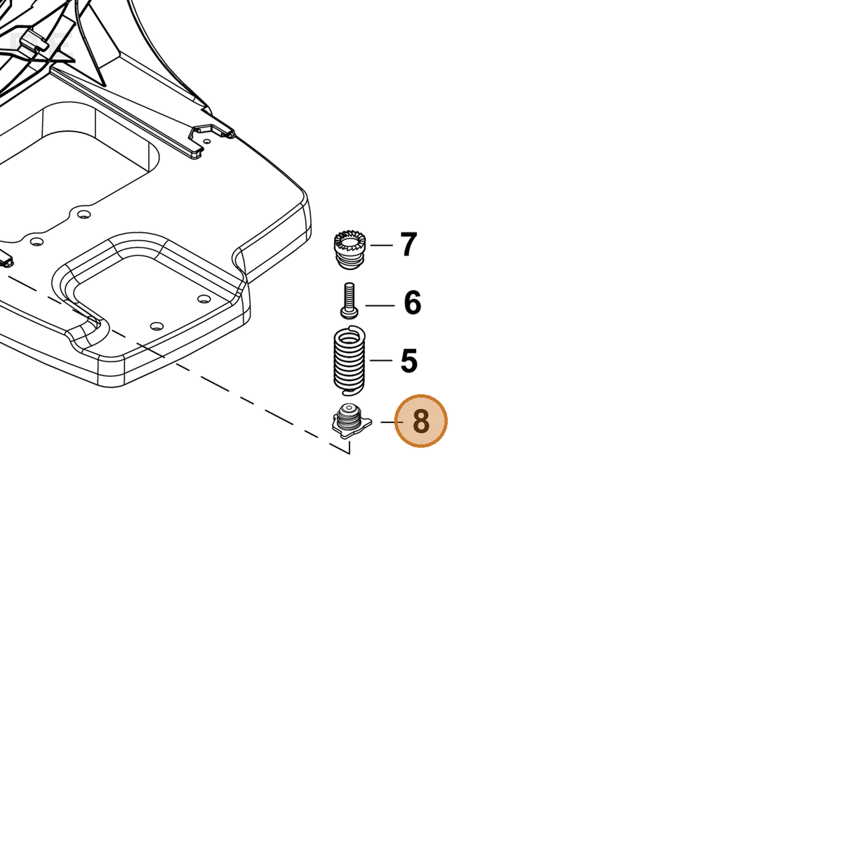 ECHO part V456000380 — IPL diagram snippet (6x zoom, amber highlight)