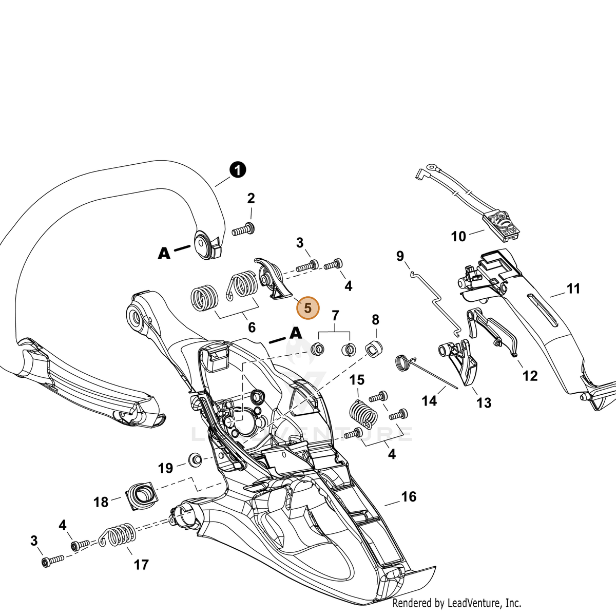 ECHO part V456000400 — IPL diagram snippet (6x zoom, amber highlight)