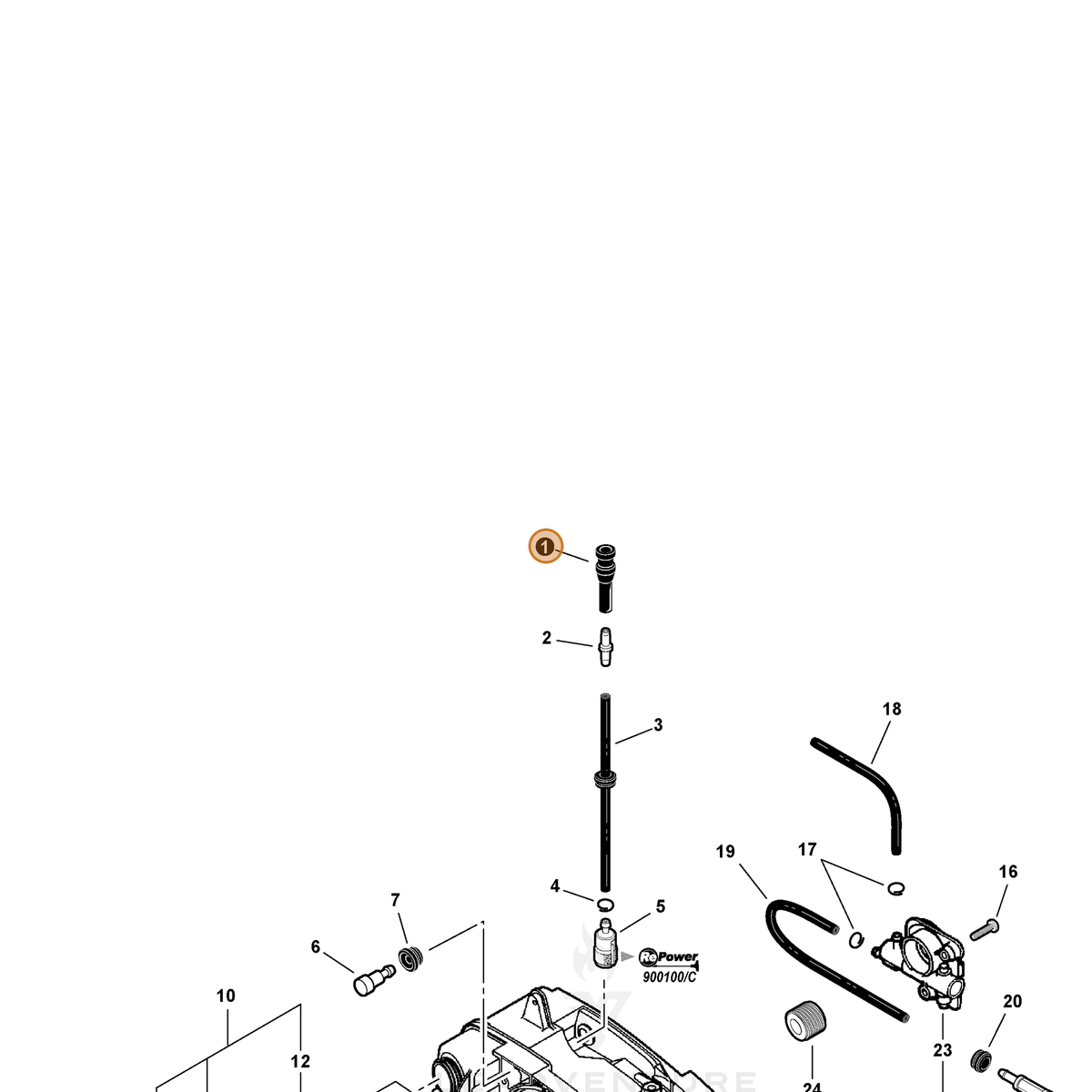 ECHO part V470000691 — IPL diagram snippet (6x zoom, amber highlight)