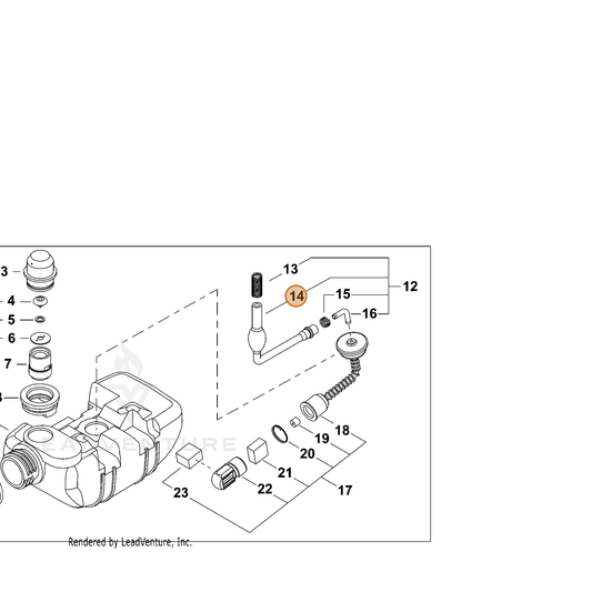 Echo part V470001101 — IPL diagram snippet (6x zoom, amber highlight)