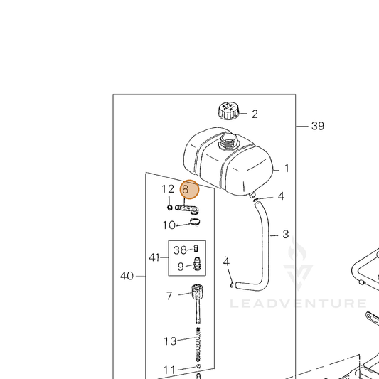 Echo part V470001130 — IPL diagram snippet (6x zoom, amber highlight)