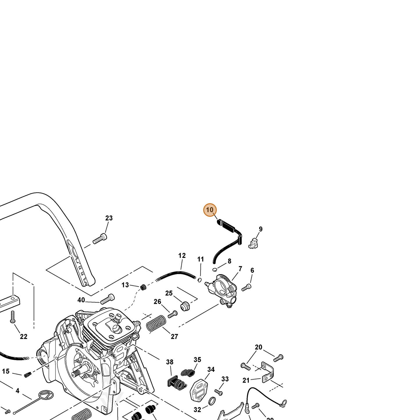 ECHO part V470001791 — IPL diagram snippet (6x zoom, amber highlight)