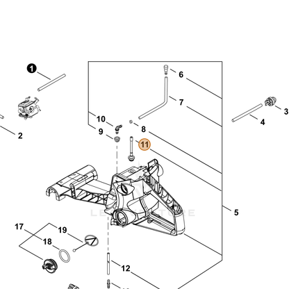 ECHO part V470002131 — IPL diagram snippet (6x zoom, amber highlight)