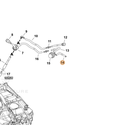 ECHO part V470002181 — IPL diagram snippet (6x zoom, amber highlight)