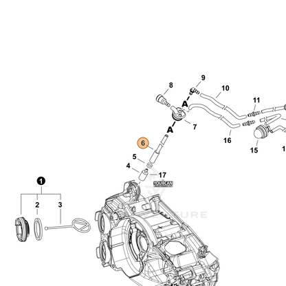 ECHO part V470002210 — IPL diagram snippet (6x zoom, amber highlight)