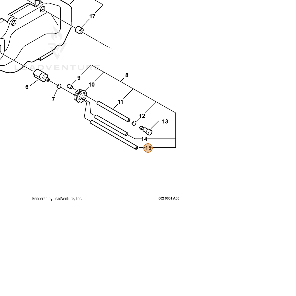 ECHO part V471000140 — IPL diagram snippet (6x zoom, amber highlight)