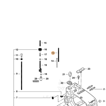 ECHO part V471001201 — IPL diagram snippet (6x zoom, amber highlight)