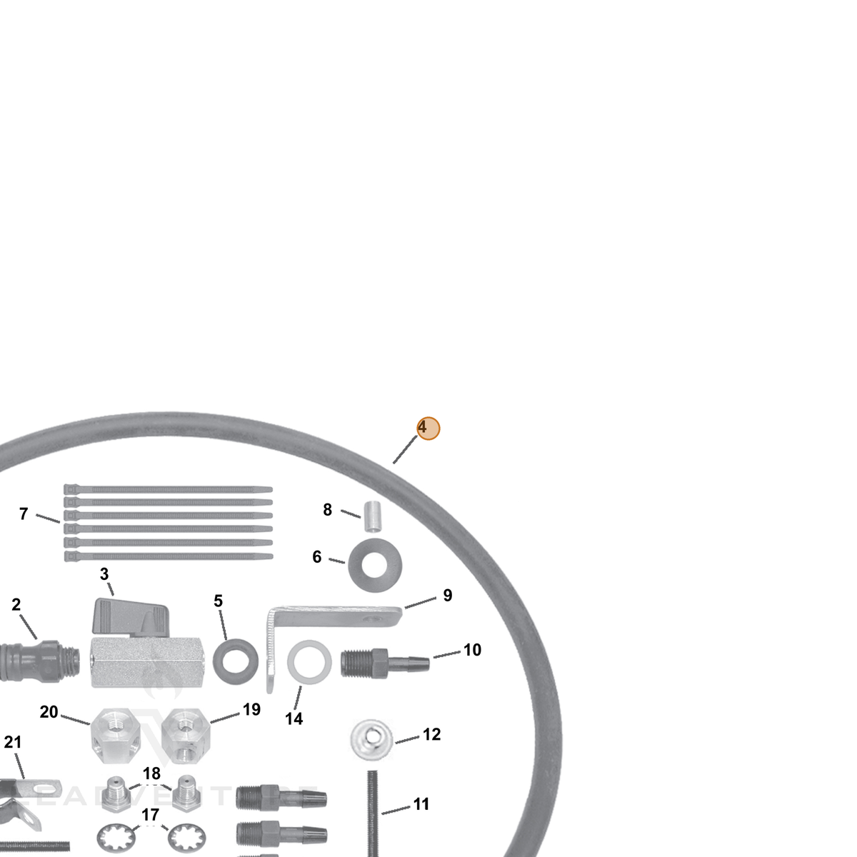 ECHO part V471001411 — IPL diagram snippet (6x zoom, amber highlight)