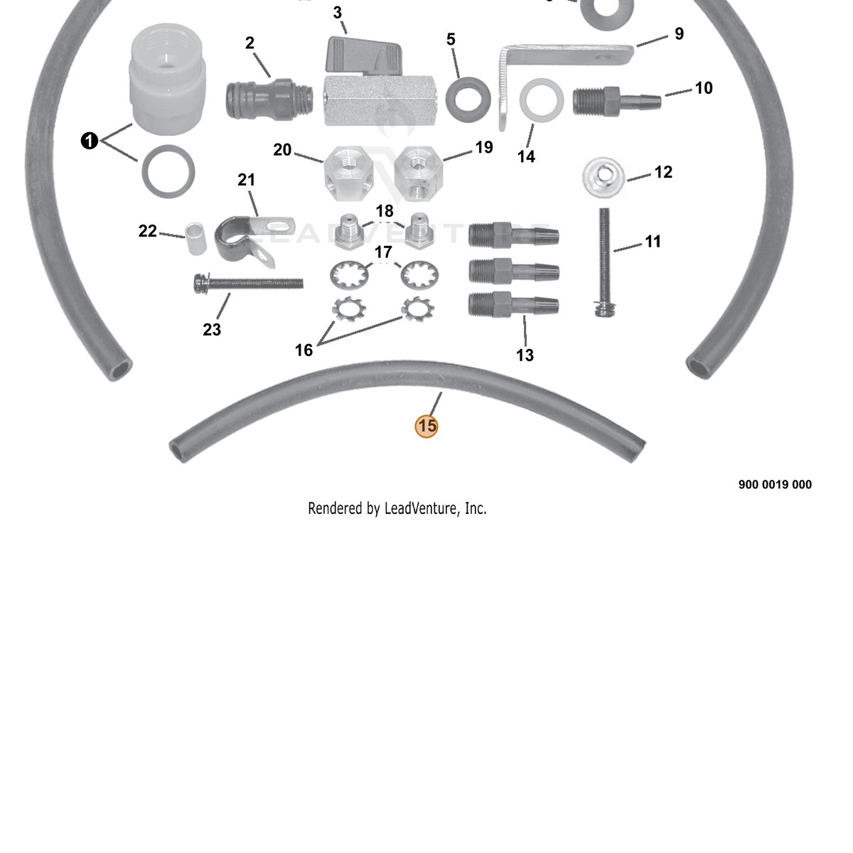 ECHO part V471001421 — IPL diagram snippet (6x zoom, amber highlight)