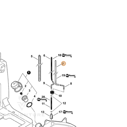 ECHO part V471002160 — IPL diagram snippet (6x zoom, amber highlight)