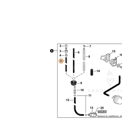 ECHO part V471002311 — IPL diagram snippet (6x zoom, amber highlight)