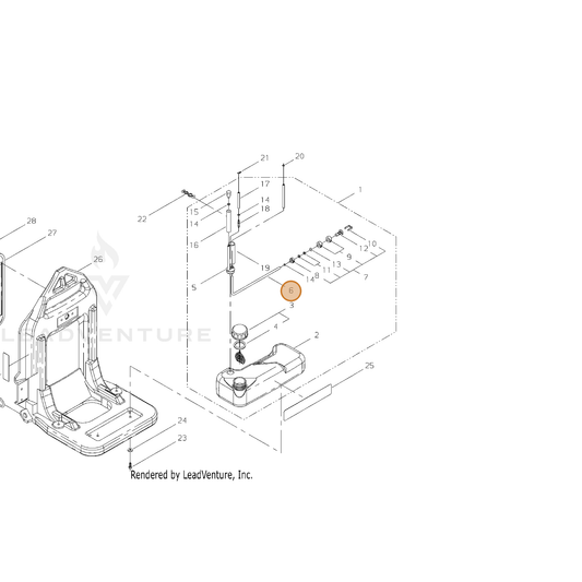 Echo part V471002451 — IPL diagram snippet (6x zoom, amber highlight)