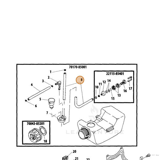 Echo part V471002571 — IPL diagram snippet (6x zoom, amber highlight)