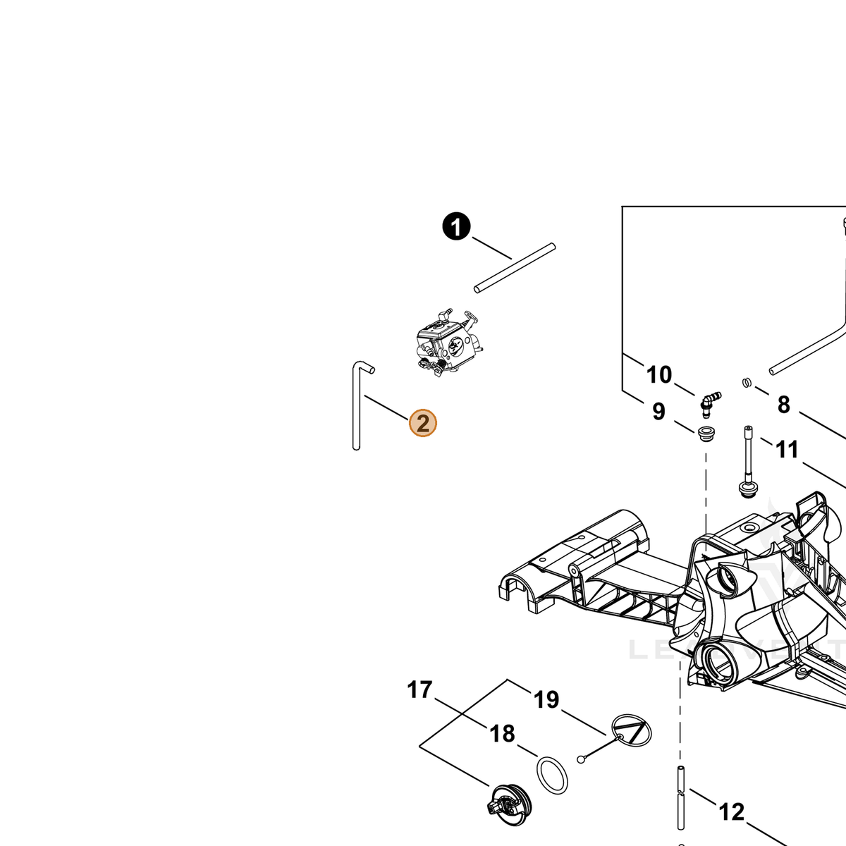 ECHO part V471002800 — IPL diagram snippet (6x zoom, amber highlight)