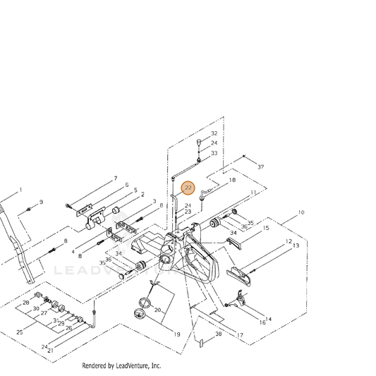 Echo part V471002831 — IPL diagram snippet (6x zoom, amber highlight)