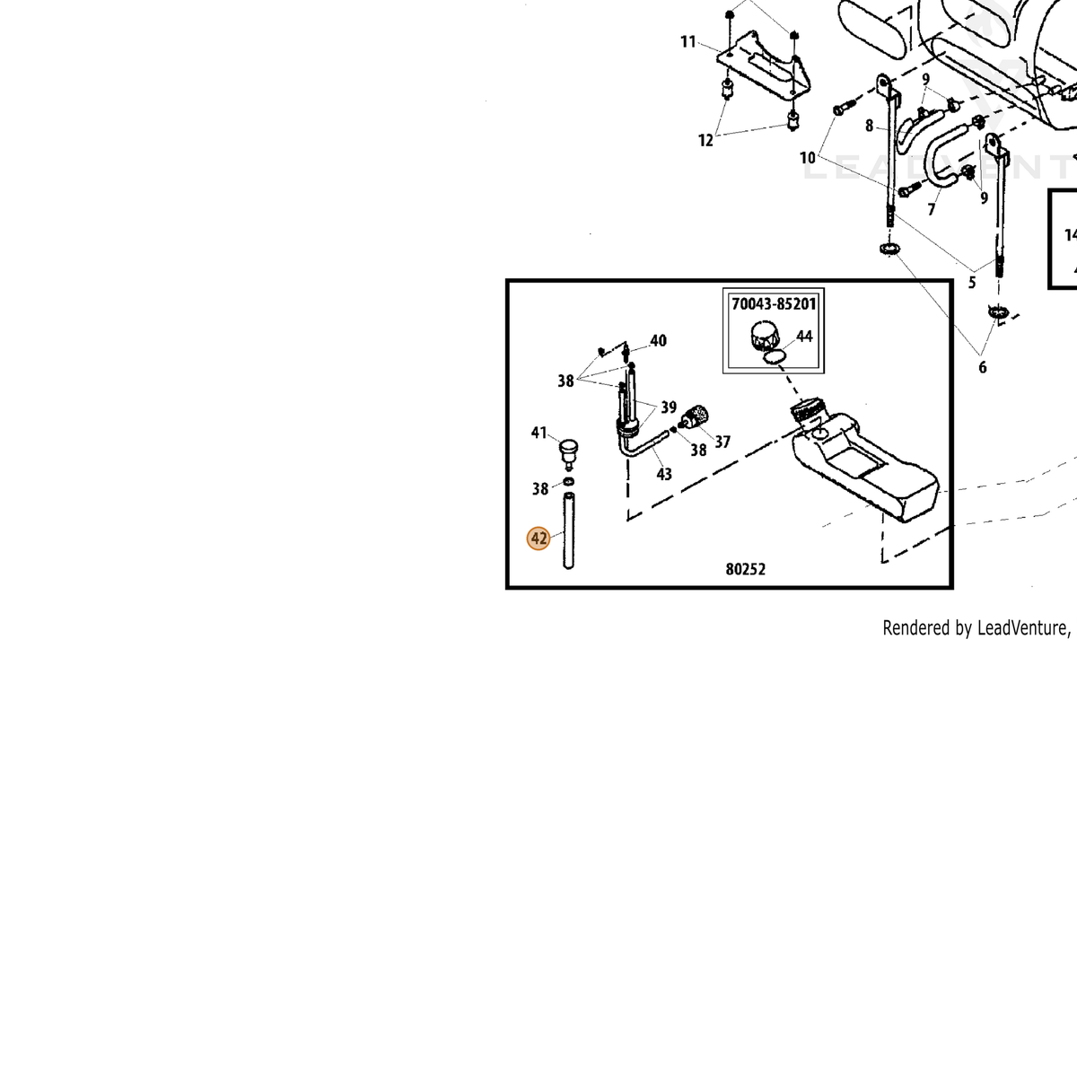 Echo part V471002881 — IPL diagram snippet (6x zoom, amber highlight)