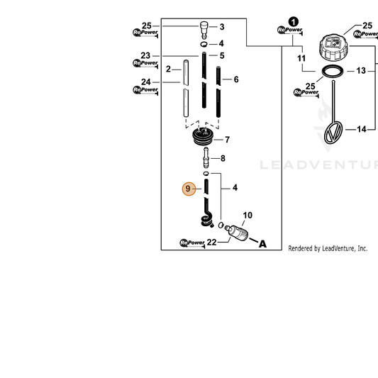 Echo part V471003081 — IPL diagram snippet (6x zoom, amber highlight)