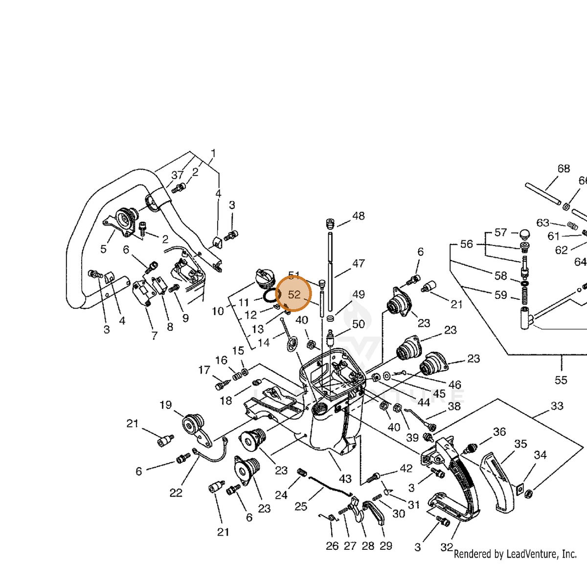 ECHO part V471003450 — IPL diagram snippet (6x zoom, amber highlight)