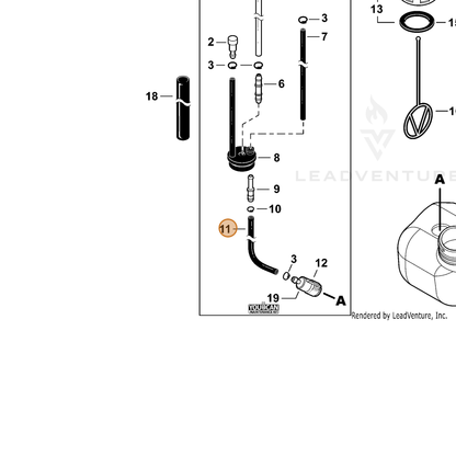 Echo part V471003631 — IPL diagram snippet (6x zoom, amber highlight)