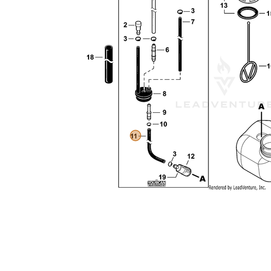 Echo part V471003631 — IPL diagram snippet (6x zoom, amber highlight)