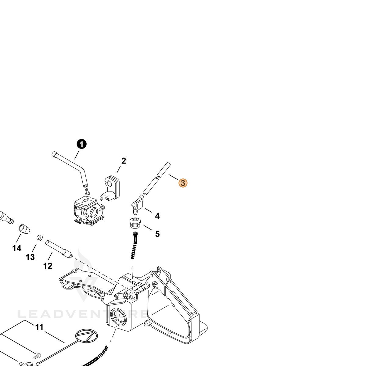 ECHO part V471003771 — IPL diagram snippet (6x zoom, amber highlight)