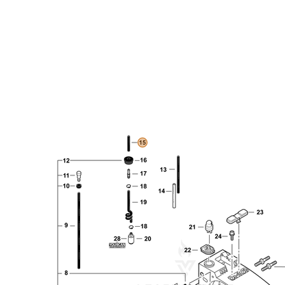 ECHO part V471003902 — IPL diagram snippet (6x zoom, amber highlight)