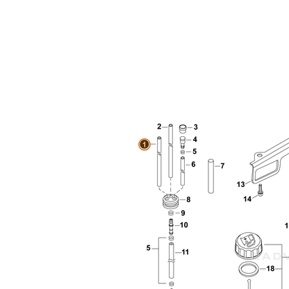 ECHO part V471003950 — IPL diagram snippet (6x zoom, amber highlight)