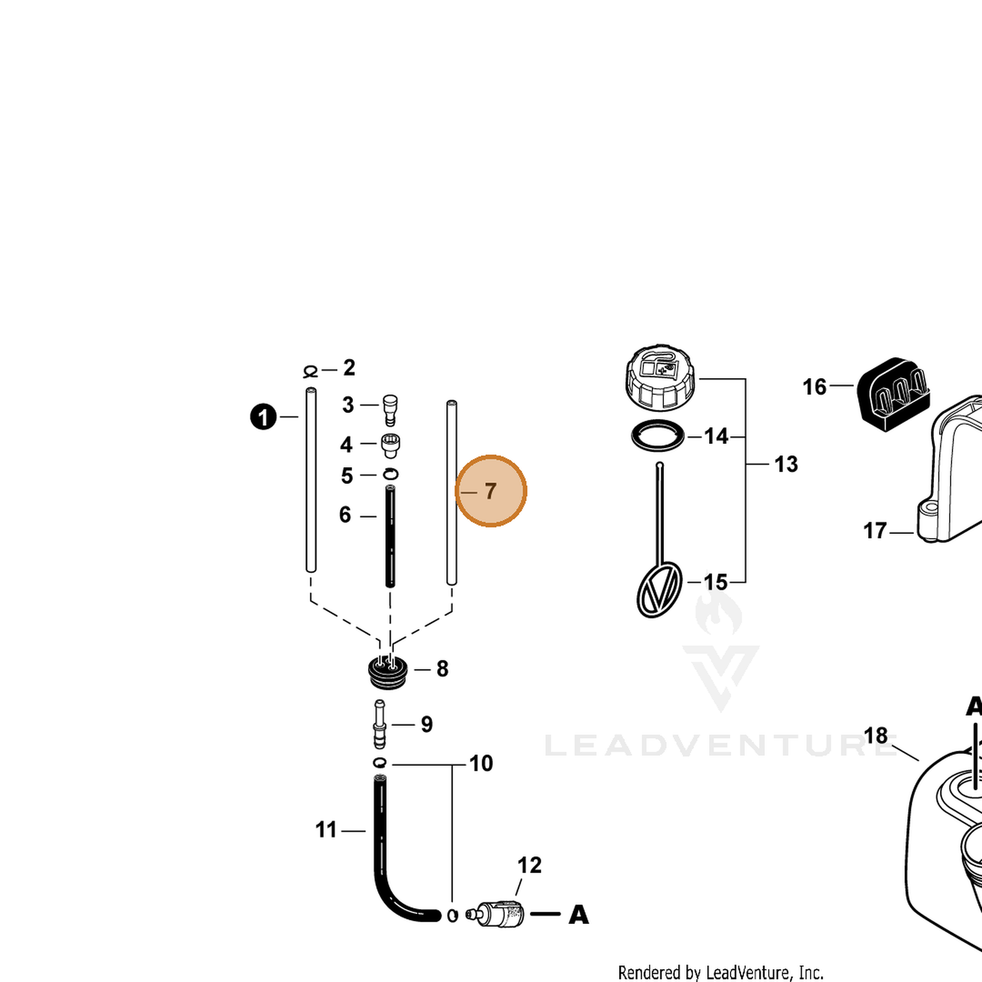 ECHO part V471004760 — IPL diagram snippet (6x zoom, amber highlight)