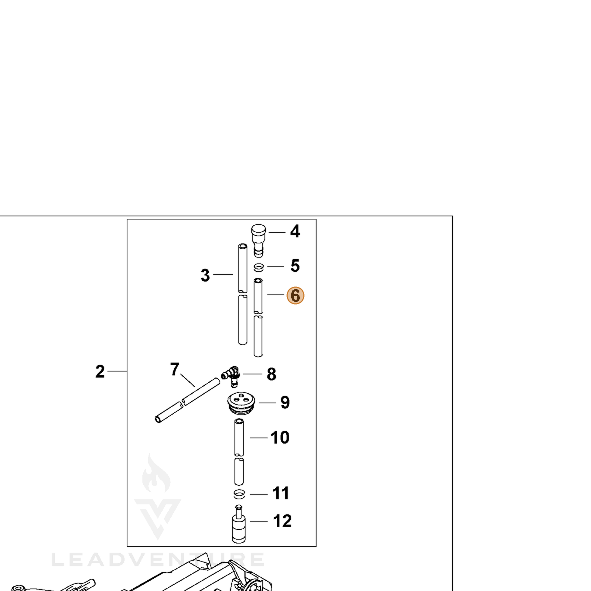 ECHO part V471005191 — IPL diagram snippet (6x zoom, amber highlight)