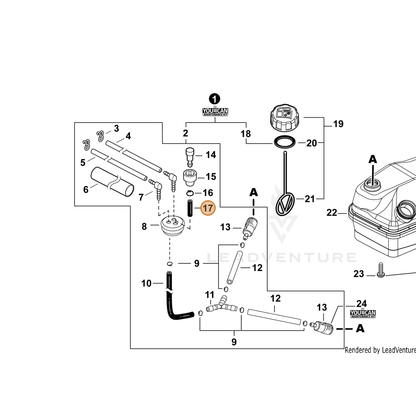 ECHO part V471005421 — IPL diagram snippet (6x zoom, amber highlight)