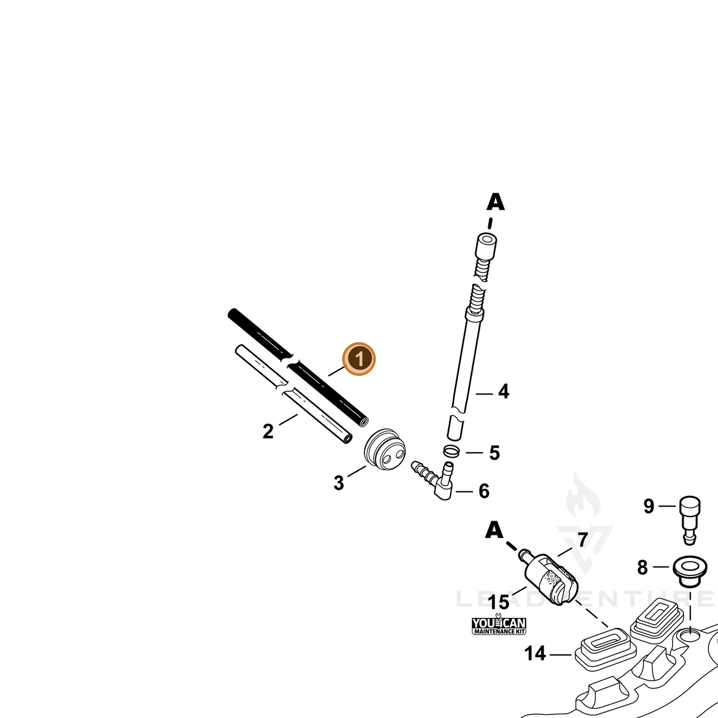 ECHO part V471005650 — IPL diagram snippet (6x zoom, amber highlight)