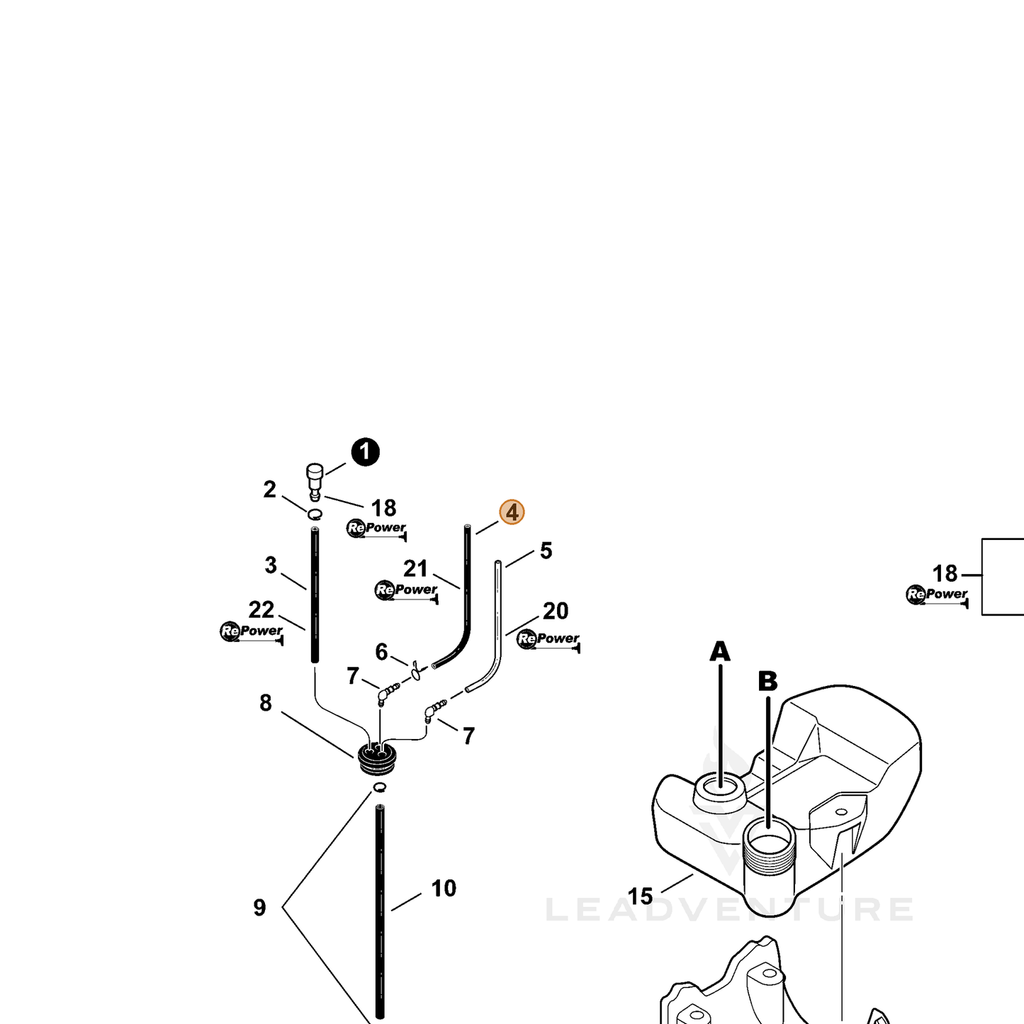 ECHO part V471005660 — IPL diagram snippet (6x zoom, amber highlight)