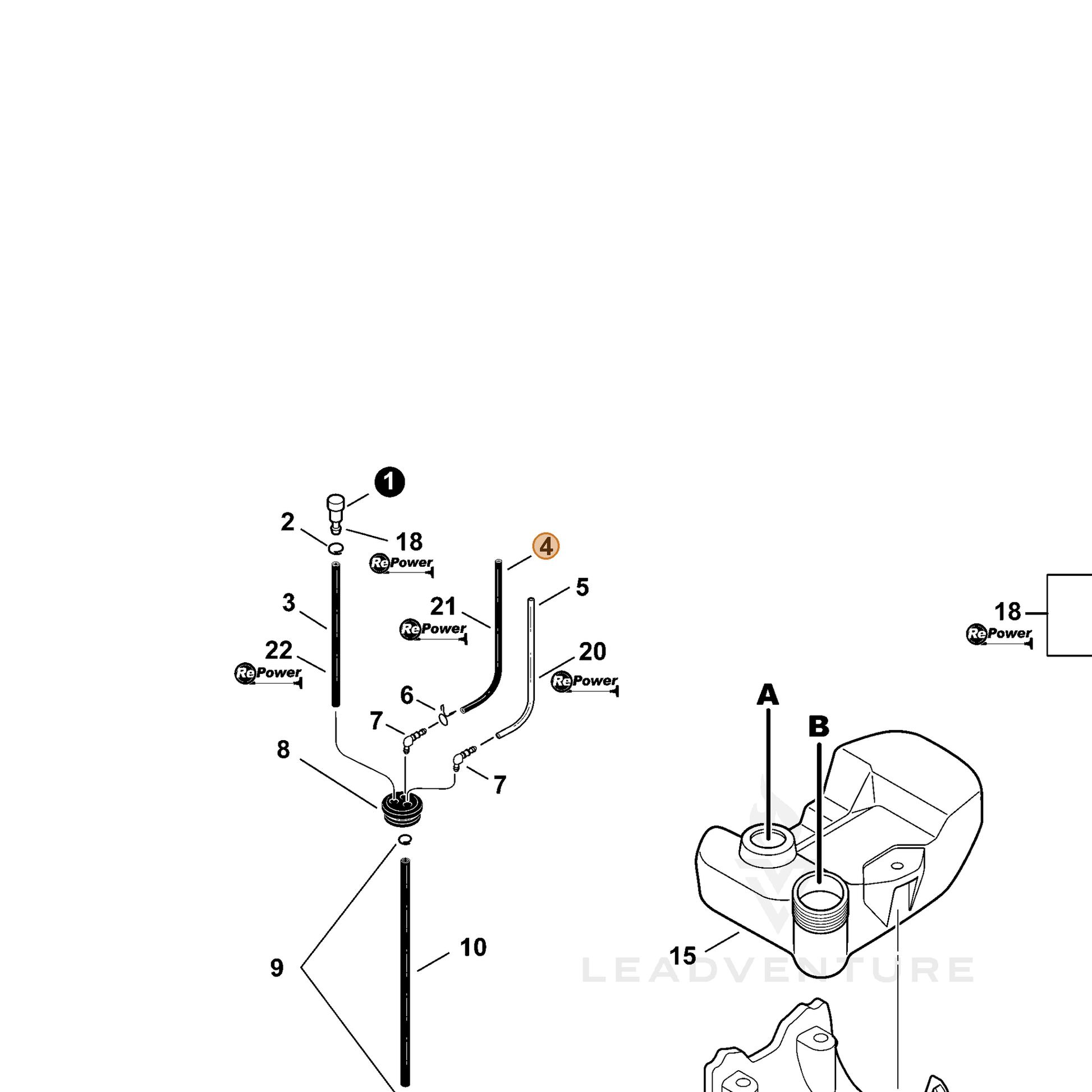 ECHO part V471005660 — IPL diagram snippet (6x zoom, amber highlight)