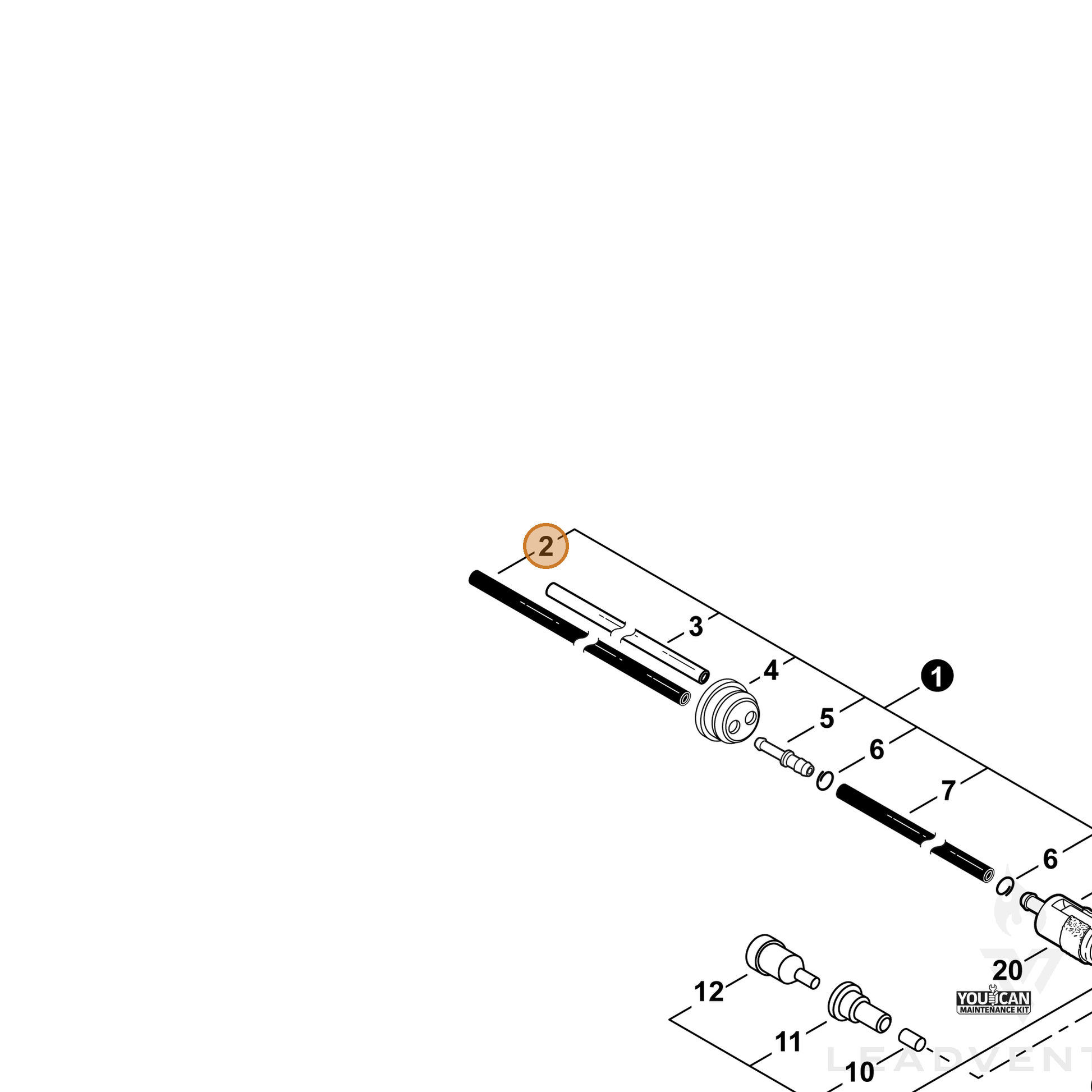 ECHO part V471005670 — IPL diagram snippet (6x zoom, amber highlight)