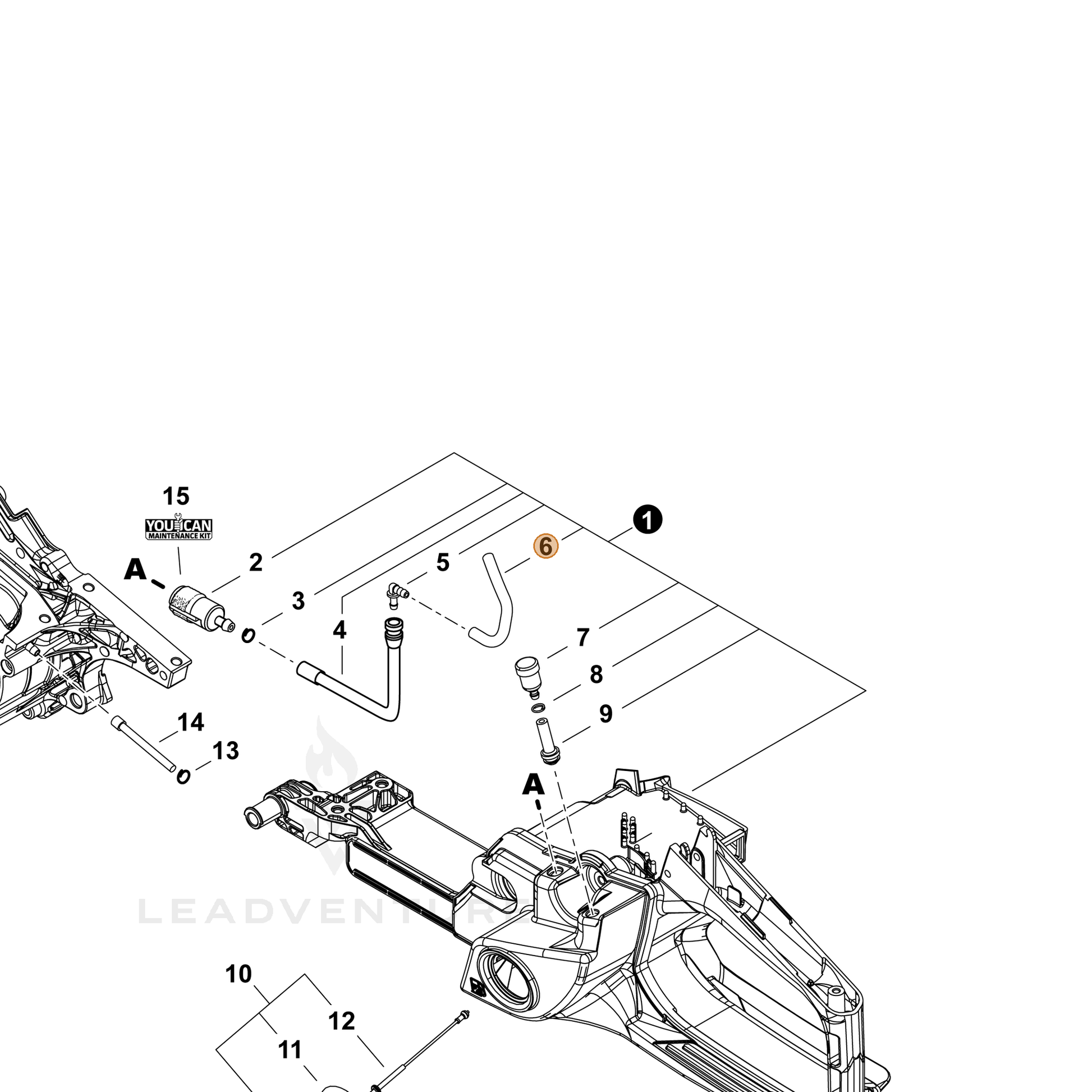 ECHO part V471005680 — IPL diagram snippet (6x zoom, amber highlight)