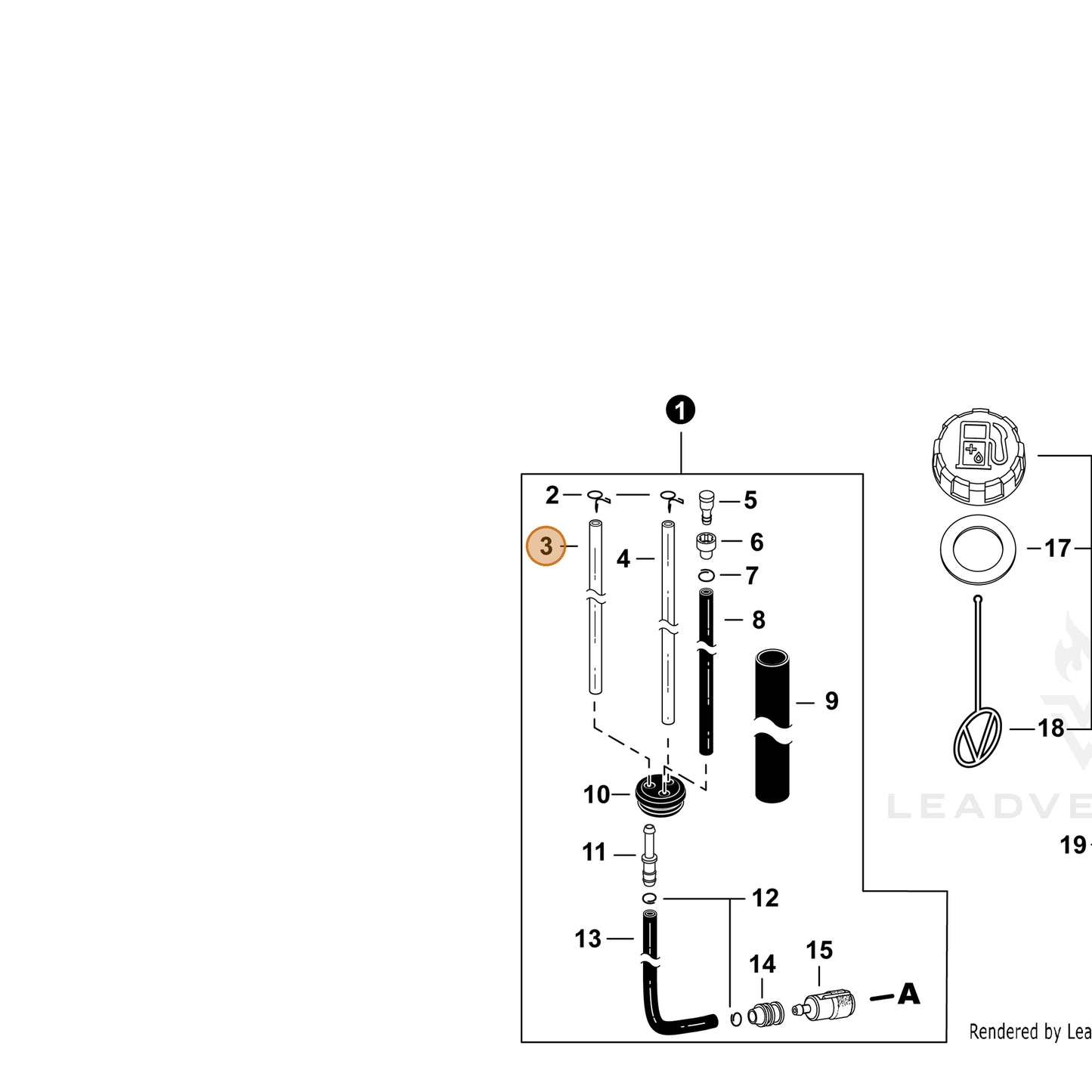 ECHO part V471005900 — IPL diagram snippet (6x zoom, amber highlight)
