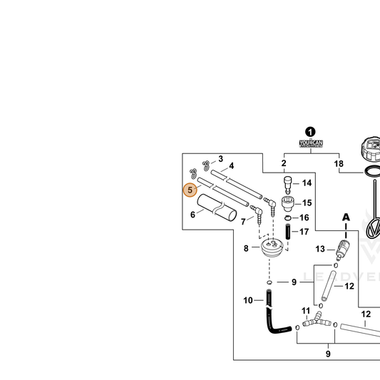 Echo part V471006040 — IPL diagram snippet (6x zoom, amber highlight)