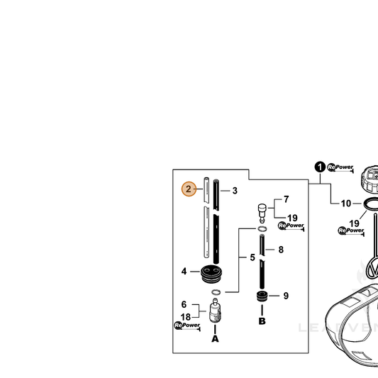 Echo part V471006070 — IPL diagram snippet (6x zoom, amber highlight)