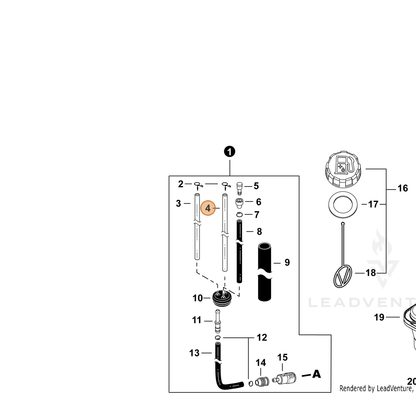 Echo part V471006100 — IPL diagram snippet (6x zoom, amber highlight)