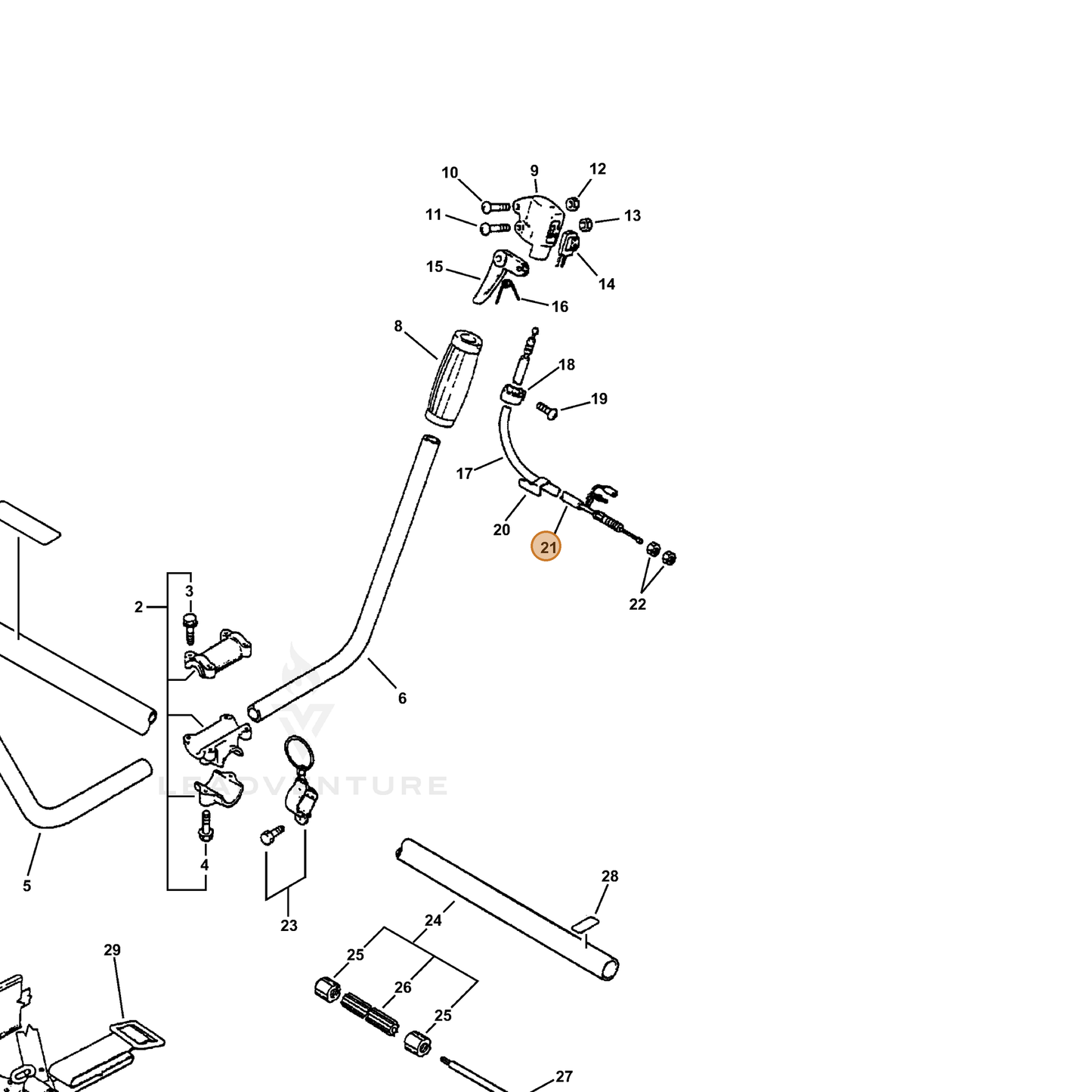 ECHO part V475002270 — IPL diagram snippet (6x zoom, amber highlight)