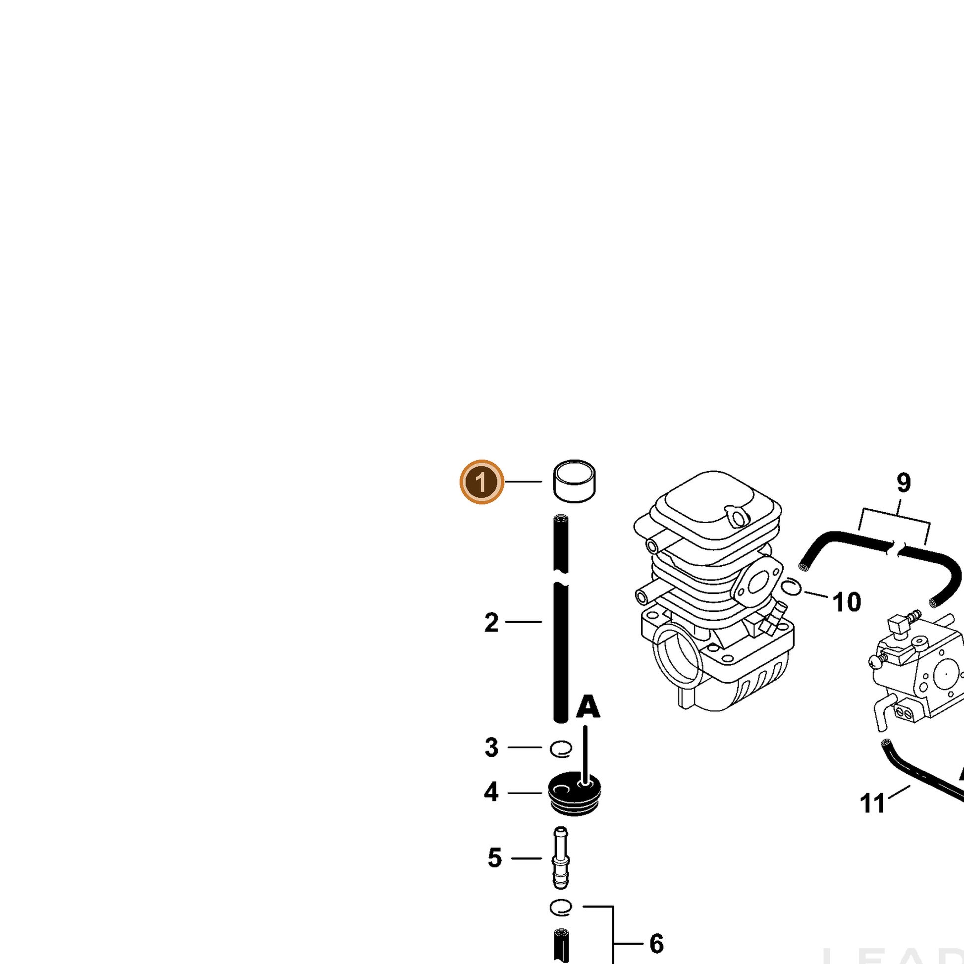 ECHO part V475003970 — IPL diagram snippet (6x zoom, amber highlight)