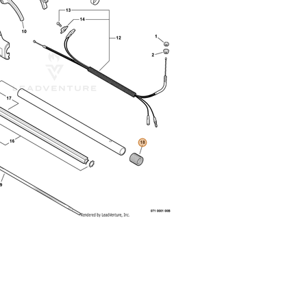 ECHO part V475004000 — IPL diagram snippet (6x zoom, amber highlight)