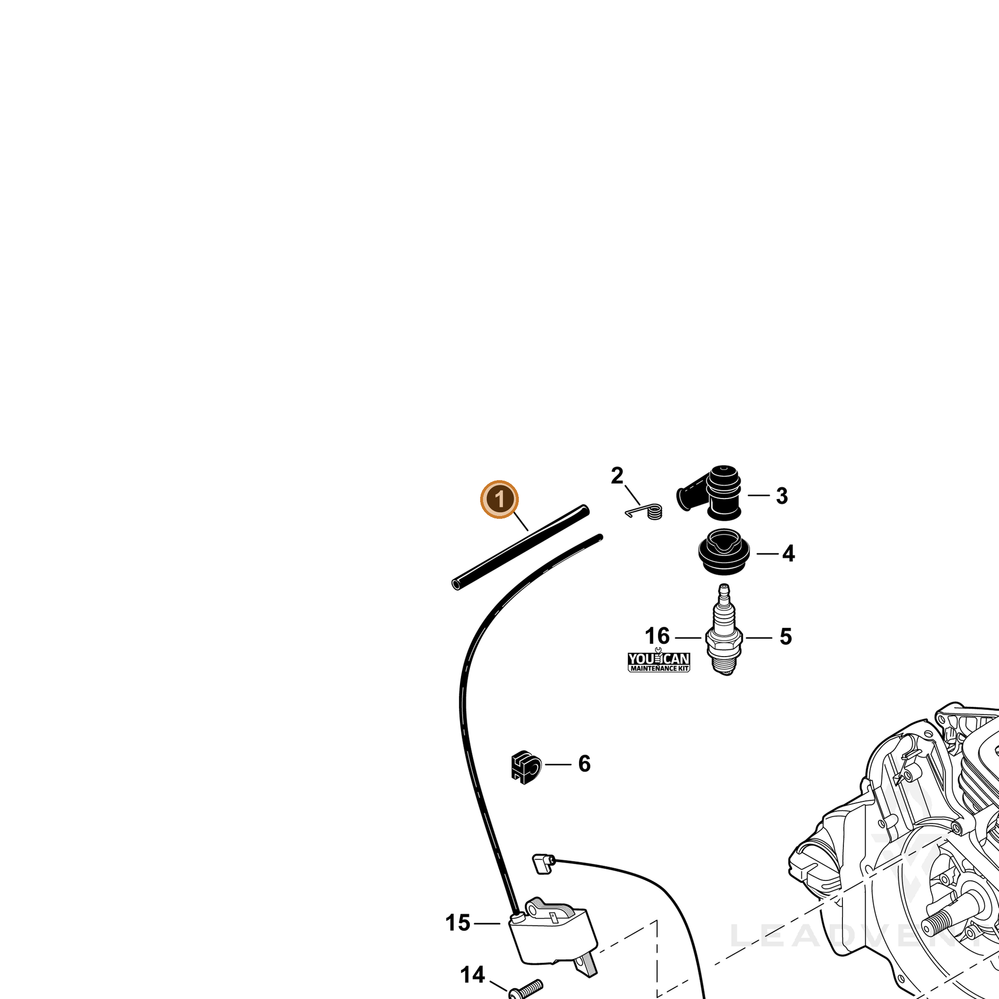 ECHO part V475004130 — IPL diagram snippet (6x zoom, amber highlight)