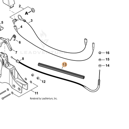 ECHO part V475004150 — IPL diagram snippet (6x zoom, amber highlight)