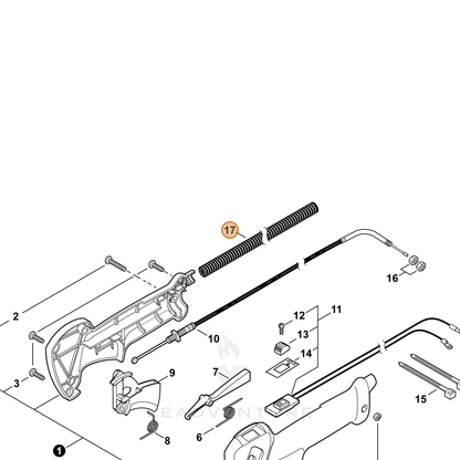 ECHO part V475004360 — IPL diagram snippet (6x zoom, amber highlight)