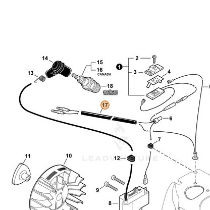 ECHO part V475006820 — IPL diagram snippet (6x zoom, amber highlight)