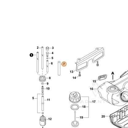 ECHO part V475007610 — IPL diagram snippet (6x zoom, amber highlight)